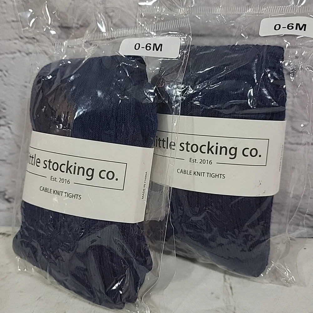Little Stocking Co. Baby‎ Girls Cable Knit Tights size 0-6 Month set of 3 New